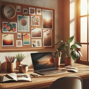 { "meta_title": "Erste Besucher mit Pinterest auf deine Website bringen", "meta_description": "Pinterest ist eine visuelle Suchmaschine, die dir hilft, wertvollen Traffic auf deine Webseite zu ziehen. Lerne effektive Strategien!", "keywords": "Pinterest, Traffic, visuelle Suchmaschine, Besucher, Marketing", "slug": "pinterest-besucher-website", "og_title": "Entdecke, wie Pinterest deine Website sichtbar macht!", "og_description": "Erfahre, wie du mit Pinterest erstmalig Besucher auf deine Website bringst und deine Marke effektiv präsentierst. Lass dich inspirieren!", "h2": "Wie du Pinterest nutzen kannst, um deine Website zu pushen und Besucher zu gewinnen", "image_prompt": "A beautiful, serene workspace with a laptop, a cup of coffee, and colorful Pinterest images pinned on a corkboard. Warm sunlight streaming through a window, creating an inviting atmosphere." }