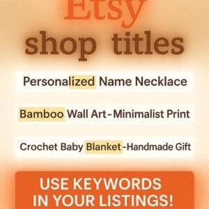 Etsy Titel optimieren für mehr Sichtbarkeit Etsy Titel, SEO, Keywords, Sichtbarkeit, Verkaufssteigerung