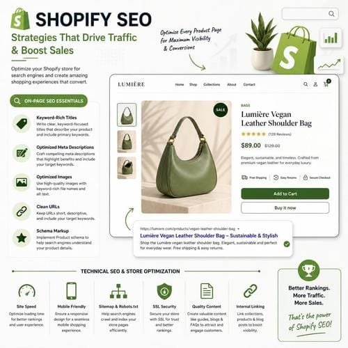 Shopify SEO: Optimierung für Einsteiger Shopify SEO, Produktseiten optimieren, E-Commerce SEO, Sichtbarkeit erhöhen, Keyword-Optimierung
